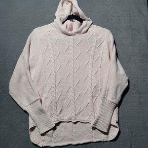 Neon Buddah Pink Cableknit Hoodie Sweater Women's Size PS